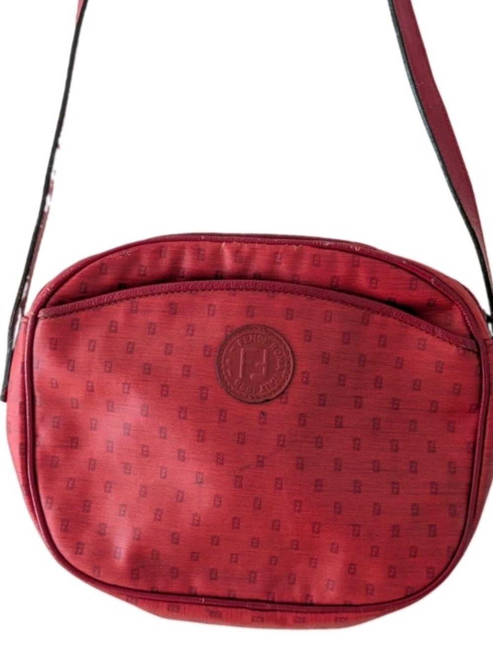 Vintage Fendi S.A.S. Red Monogram Crossbody Bag | Made in Italy